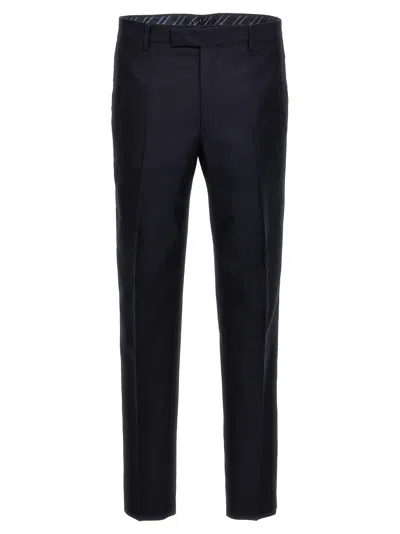 Etro Blue Slim Flat Front Pants In Blue