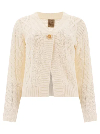 Rakkì Elegant Merino Wool Cardigan In Neutral