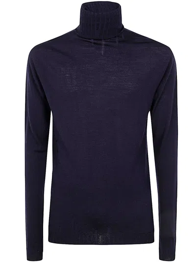 Md75 Turtle Neck Sweater In Blue