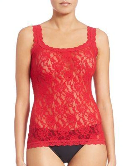 Shop Hanky Panky Floral Lace Camisole In Red