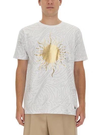 Vivienne Westwood T-shirt With Distinctive Sun Logo Design In White
