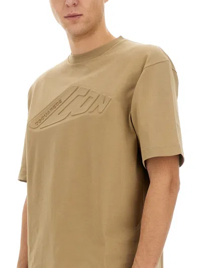 Dsquared2 Dsquared Icon New Generation Loose Fit Embossed T-shirt In Brown