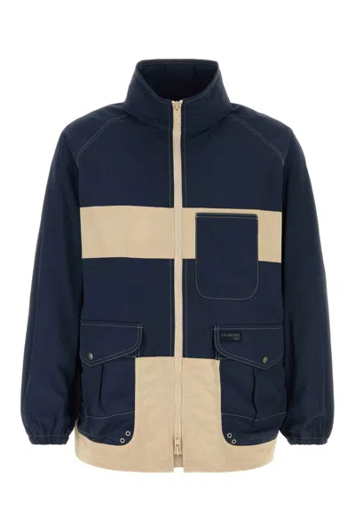 Fay High Collar Elastic Cuffs Jacket With Front Pockets In Blue