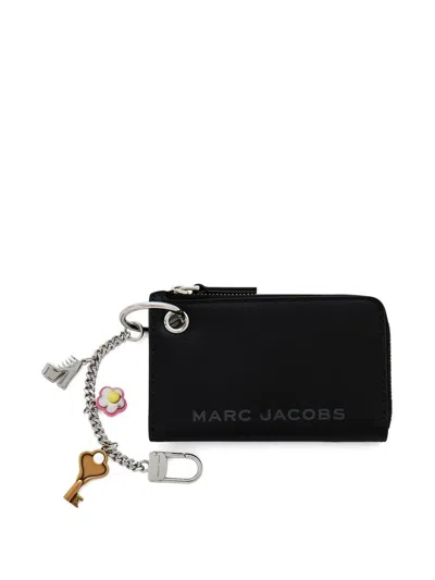 Marc Jacobs Zippered Mini Wallet With Pendant In Black