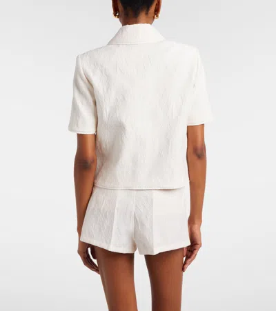 Etro Cottton-blend Jacquard Jacket In Neutral