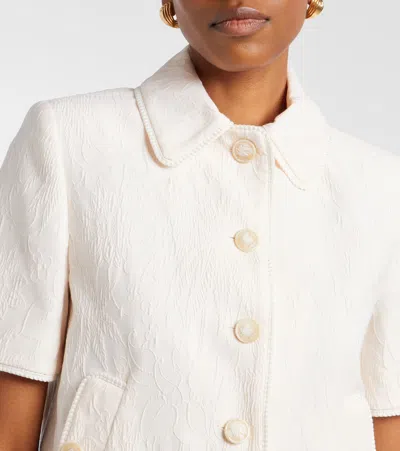 Etro Cottton-blend Jacquard Jacket In Neutral