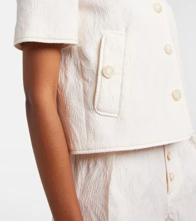 Etro Cottton-blend Jacquard Jacket In Neutral