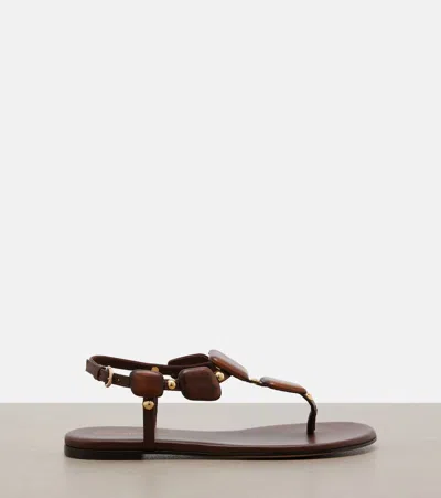 Gianvito Rossi Embellished Leather Sandals In Animal Print