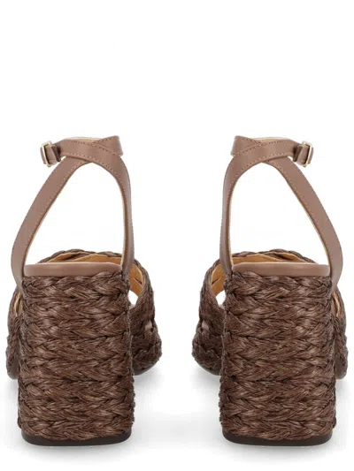 Castaã±er Raffia Heeled Espadrilles In Brown