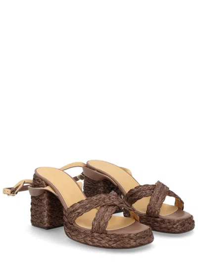 Castaã±er Raffia Heeled Espadrilles In Brown
