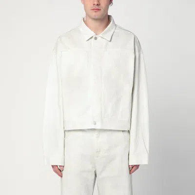 Entire Studios Ivory Denim Jacket In White