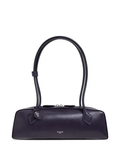 Alaïa Alaia Women Charcoal Suede Medium Le Teckel Shoulder Bag In Black