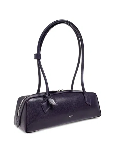 Alaïa Alaia Women Charcoal Suede Medium Le Teckel Shoulder Bag In Black