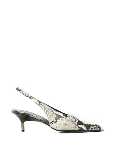 Khaite Bella 55 Python Print Leather Slingback Pumps In Animal Print