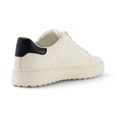 Ferragamo Perforated Heel Sneaker In White