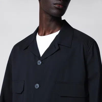 Santaniello Blue Wool-blend Overshirt Jacket