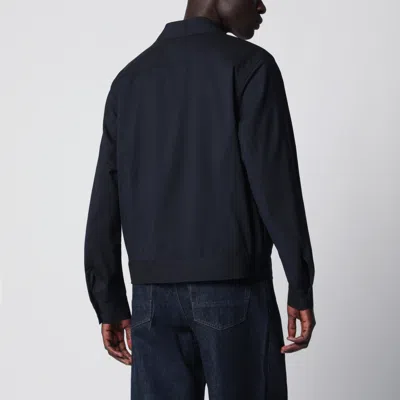 Santaniello Blue Wool-blend Overshirt Jacket