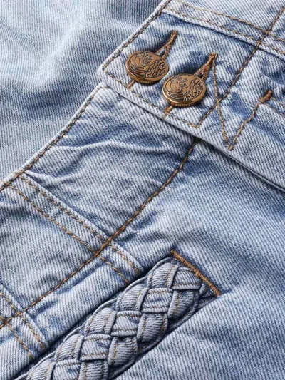 Zimmermann Wanderlust Lightblue Cotton Five-pocket Shorts In Blue