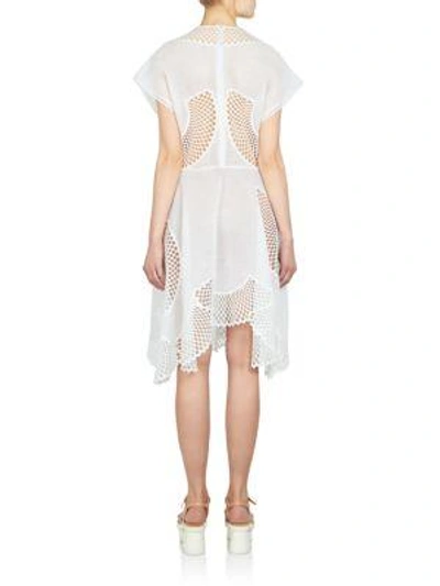 Shop Stella Mccartney Embroidered Mesh Dress In Optical White