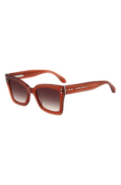Isabel Marant 52mm Flared Rectangular Sunglasses In Green