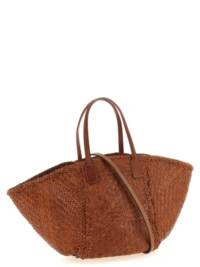 Dragon Diffusion Teresa Rectangular Tote Bag Dual Handles In Brown