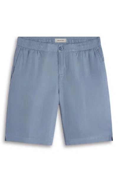 Bugatchi Trent Drawstring Linen Shorts In Gray