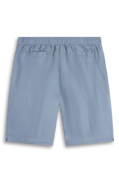 Bugatchi Trent Drawstring Linen Shorts In Gray