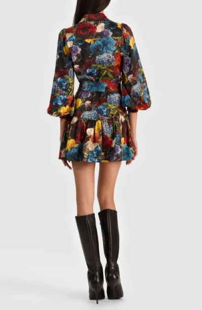 Alice And Olivia Lily Mini Shirt Dress In Flourish Sm