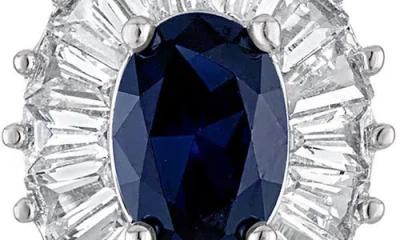 Fzn Sterling Silver Created Sapphire Stud Earrings In Orange