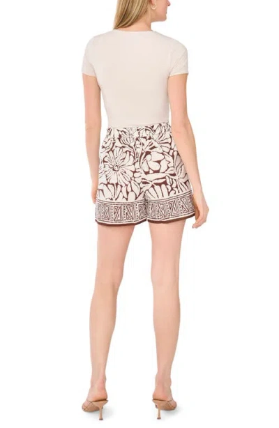 Halogen ® Floral Cotton Pull-on Shorts In Black
