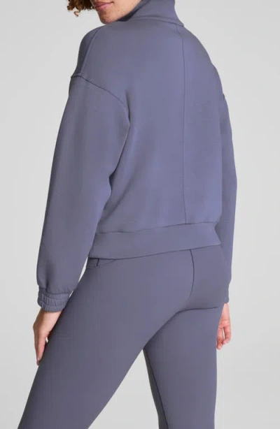 Spanx Brushed Full Zip Jacket In Blue