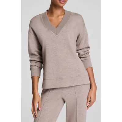 Spanx Brushed V-neck Tunic In Gray