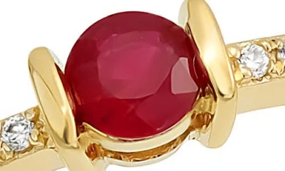 Bony Levy Diamond & Ruby Ring In Gold