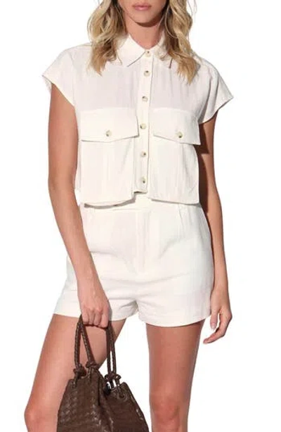 Walter Baker Bryce Linen-blend Top In White