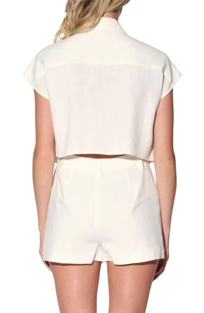Walter Baker Bryce Linen-blend Top In White