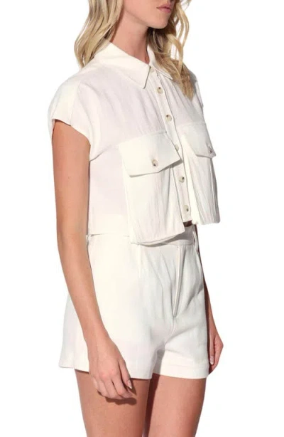 Walter Baker Bryce Linen-blend Top In White