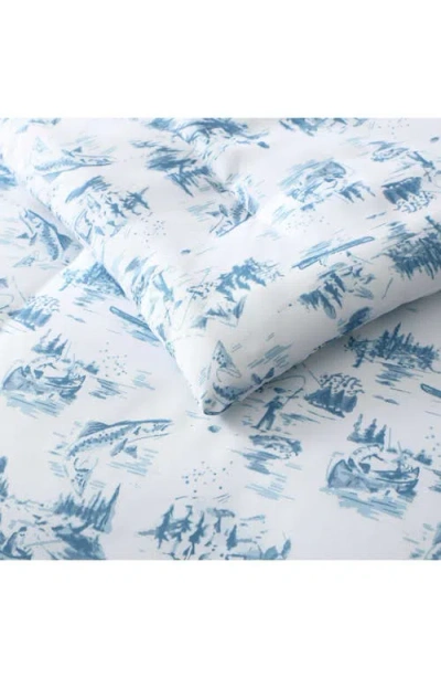 Eddie Bauer Huntley Plaid Reversible Microfiber Comforter Set In White