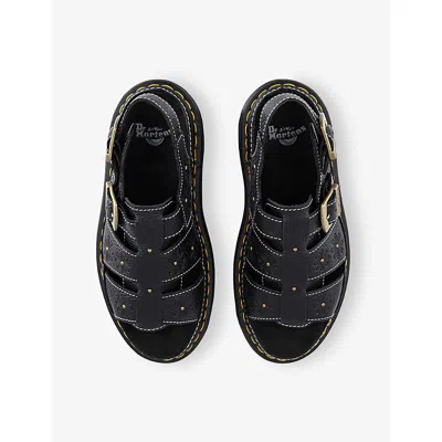 Dr. Martens Wrenlie Open Toe Nappa Leder Fisherman Plateausandalen In Black