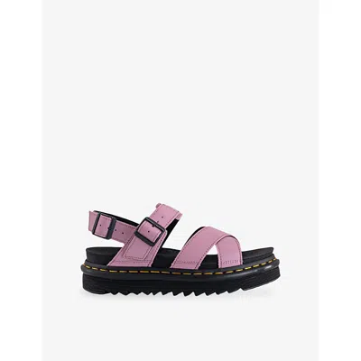 Dr. Martens Voss Li Dusty Athena Woman Sandals Antique Rose Size 7 Leather In Pink