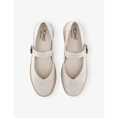 Toms Buckle-strap Platform Espadrilles In White