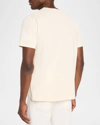 Jw Anderson Mens Ecru Circular Brand-print Cotton T-shirt In Brown