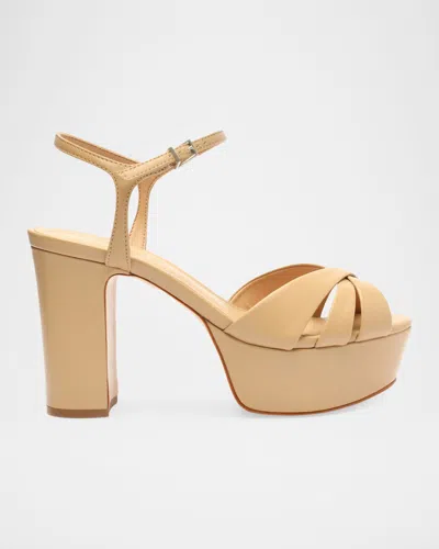 Schutz 105mm Keefa Leather Platform Sandals In Multi