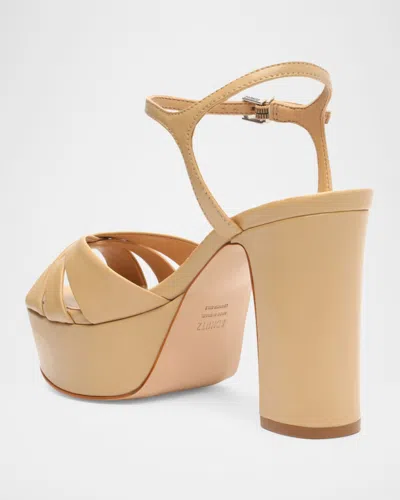 Schutz 105mm Keefa Leather Platform Sandals In Multi