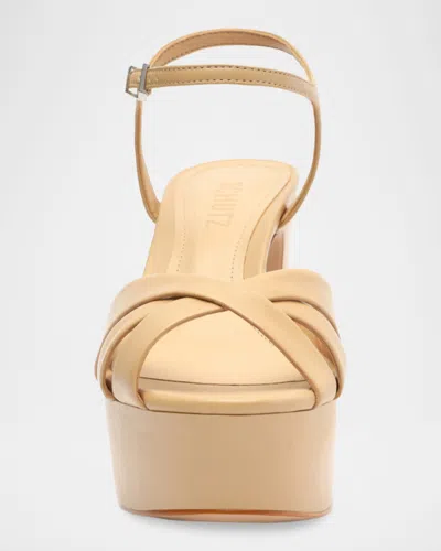 Schutz 105mm Keefa Leather Platform Sandals In Multi