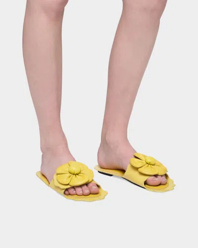 Marc Jacobs The Daisy Leather Flat Slide Sandals In Multi