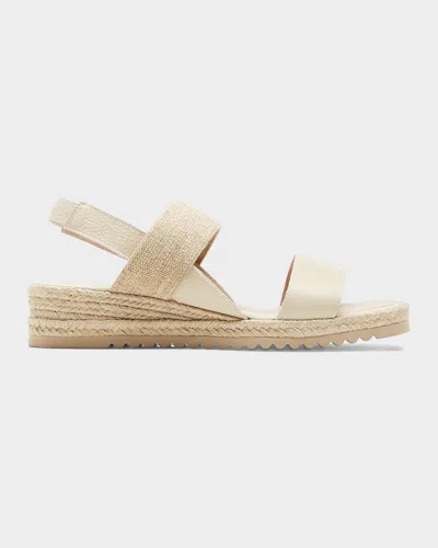 La Canadienne Rowena Leather Espadrille Wedge Sandals In Multi