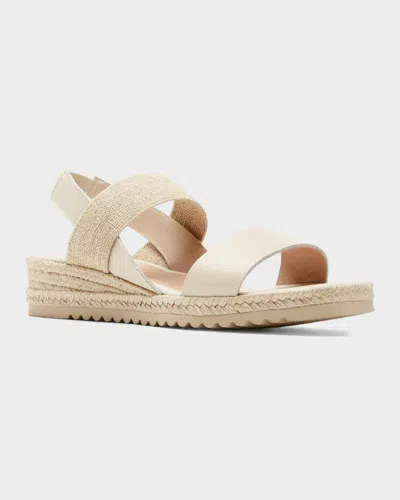 La Canadienne Rowena Leather Espadrille Wedge Sandals In Multi