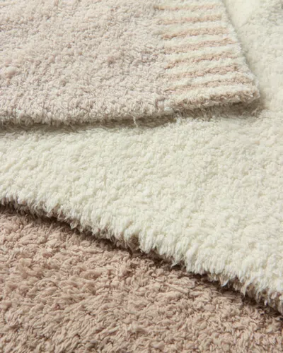 Barefoot Dreams Cozychic Cova Center Stripe Throw Blanket In Neutral