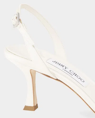 Jimmy Choo Womens Latte Elsy 70 Leather Heeled Sandals Eur 41 / 8 Uk In White
