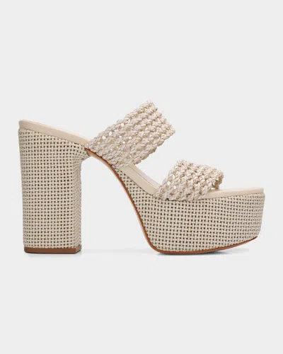 Schutz Aberdeen Platform Slide Sandal In Neutral